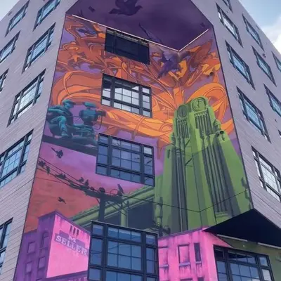 Urban Sunset Bird Migration