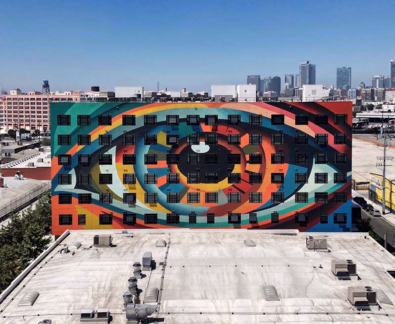 Geometric Eye Building Mural