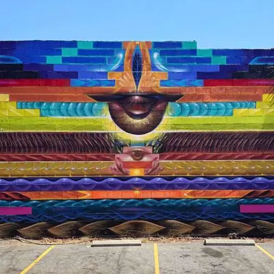 Indigenous Eye Geometric Mural