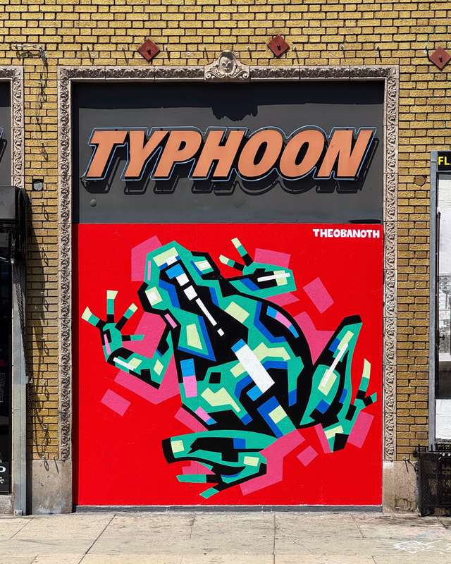 Typhoon Pixelated Dragon Mural