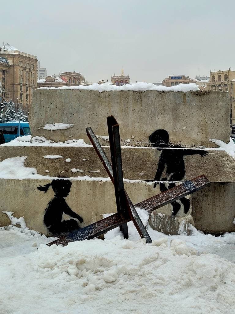 "War in Ukraine" by Banksy in Kyiv