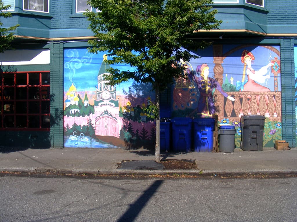 "Eastern European Folk Tale Mural" in Foster Powell, Portland