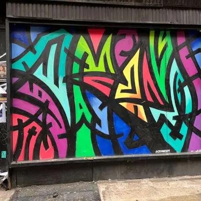 Abstract Geometric Graffiti Composition