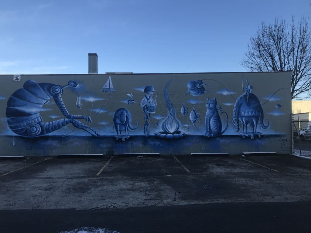 Monochromatic Maritime Fantasy Mural