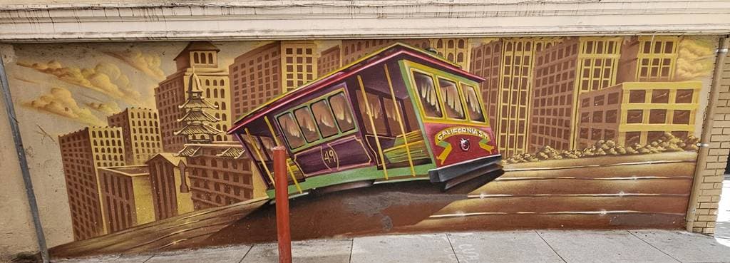"Cable Car Mural" in South Of Market, San Francisco