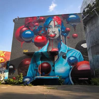 Portrait with Floating Spheres