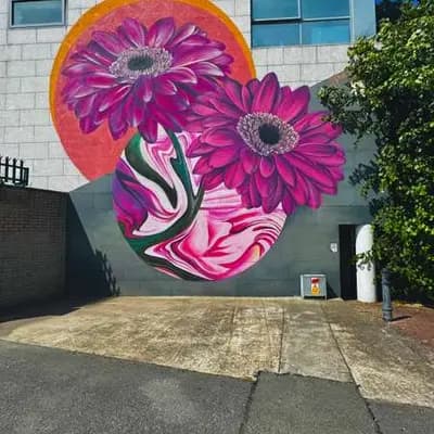 Pink Gerbera Circle Composition