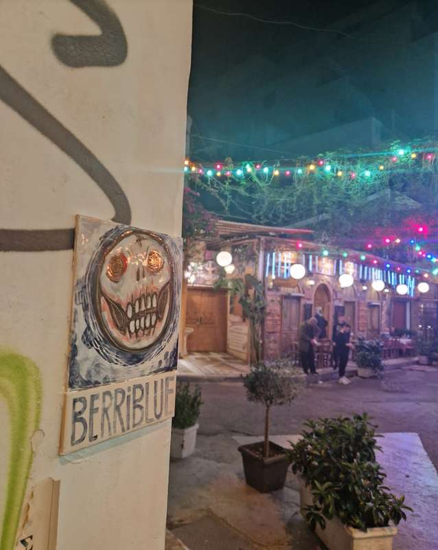 "Berriblue Skull Graffiti Sign" by Berri Blue in Athens