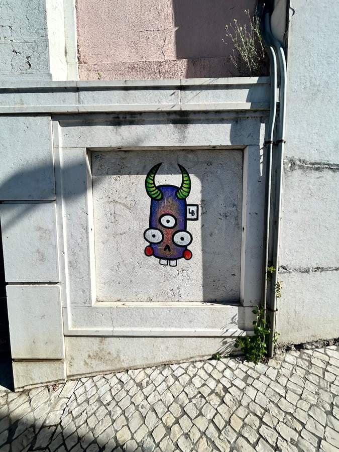 "Three-Eyed Horned Creature" by Lambiscada in Santa Catarina, Lisbon
