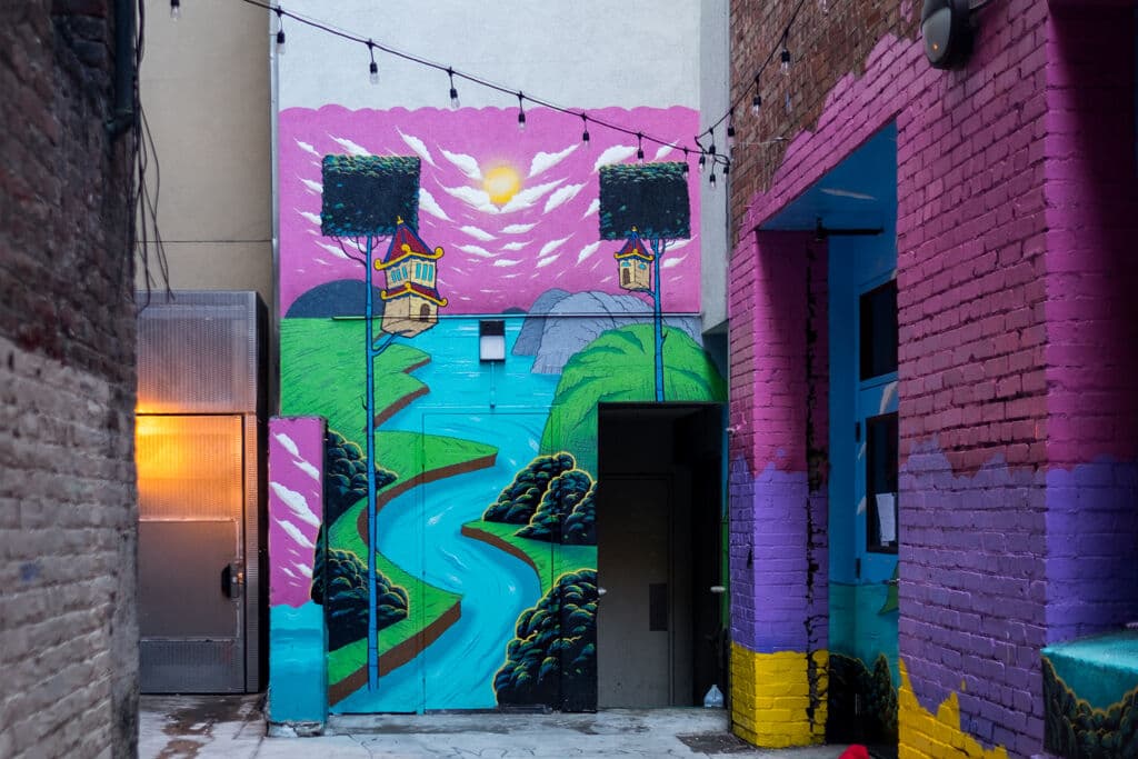 "Golden Gate Bridge in an alley" by Sirron Norris in South Of Market, San Francisco