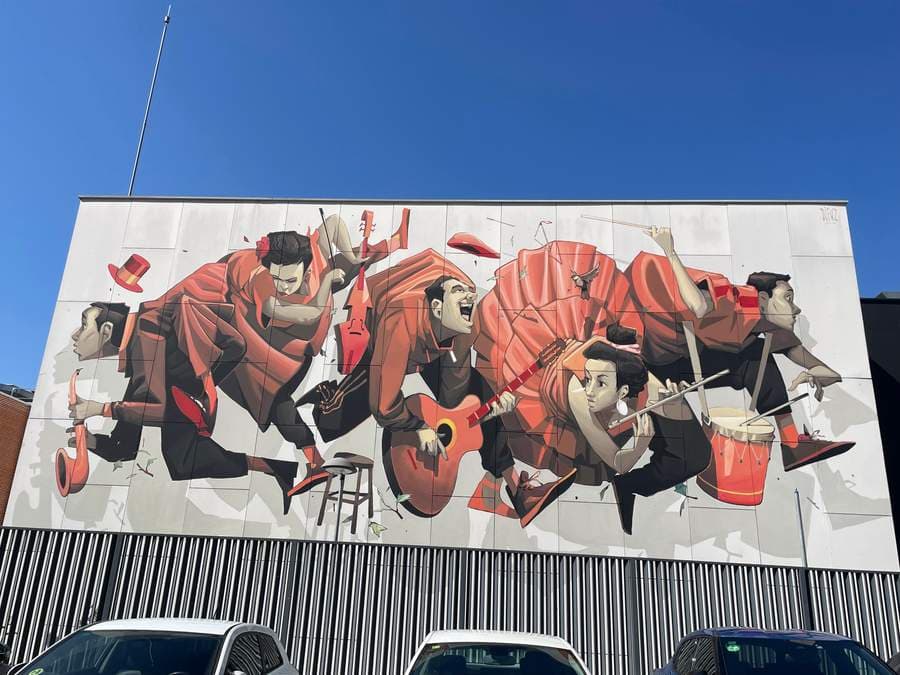 "Red path" by Difuz in Moratalaz, Madrid