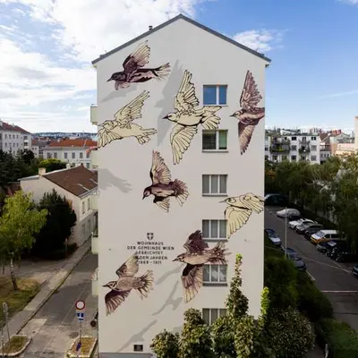 Flock of Flying Birds Mural