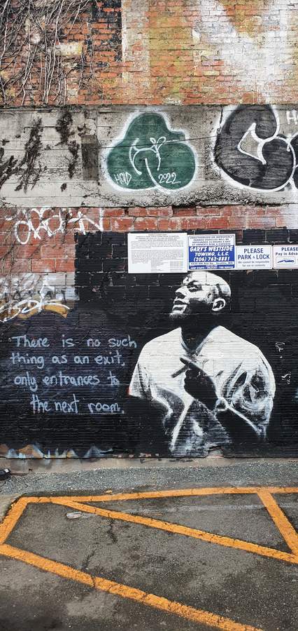 "Figure with Philosophical Text" in Capitol Hill, Seattle