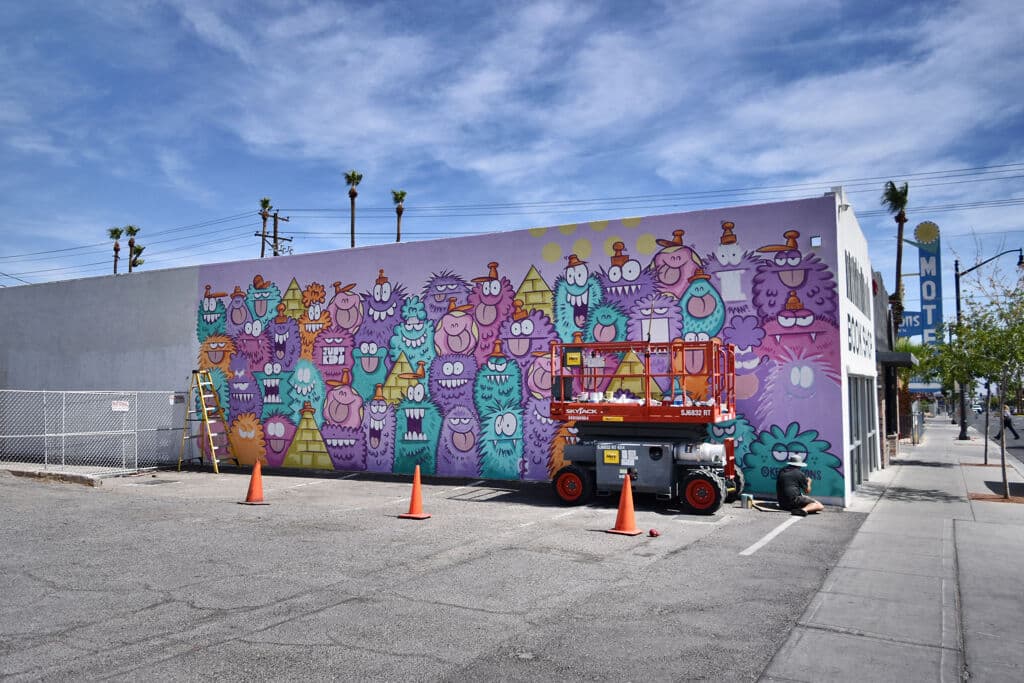 Colorful Monster Character Mural