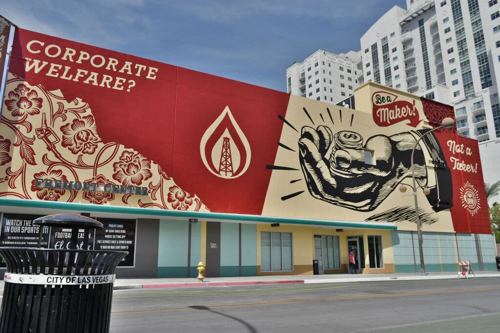 "Corporate Welfare" by Shepard Fairey (Obey Giant) in Downtown Las Vegas, Las Vegas