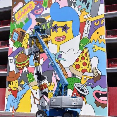 Cartoon Character Collage Mural