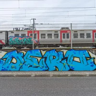 Blue Wildstyle Train Piece