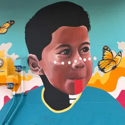 Portrait with Monarch Butterflies