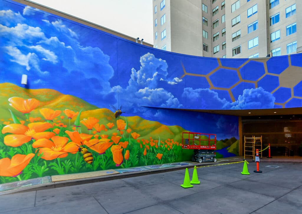 California Poppies and Honeycomb Mural