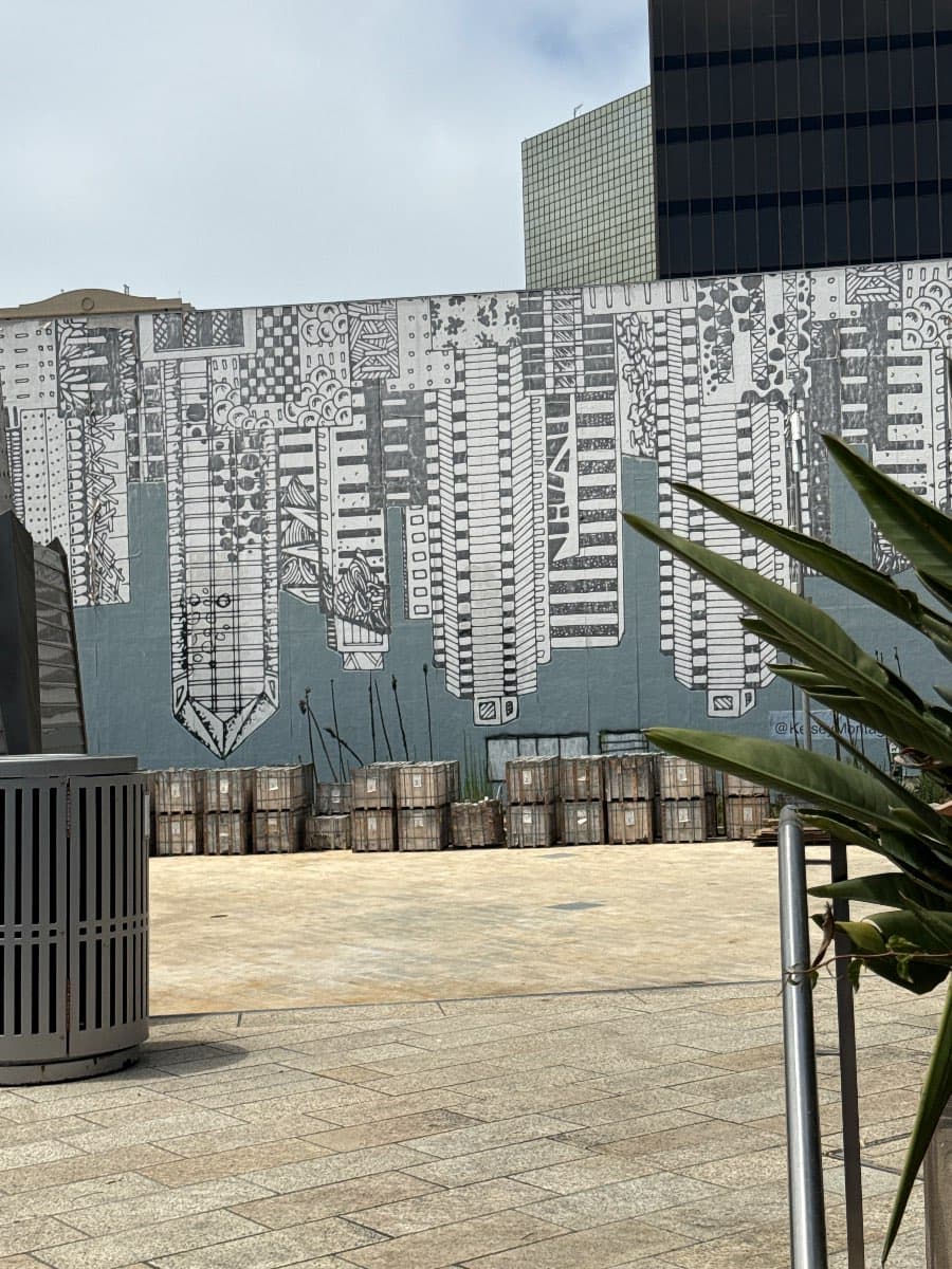 Monochrome Urban Pattern Mural