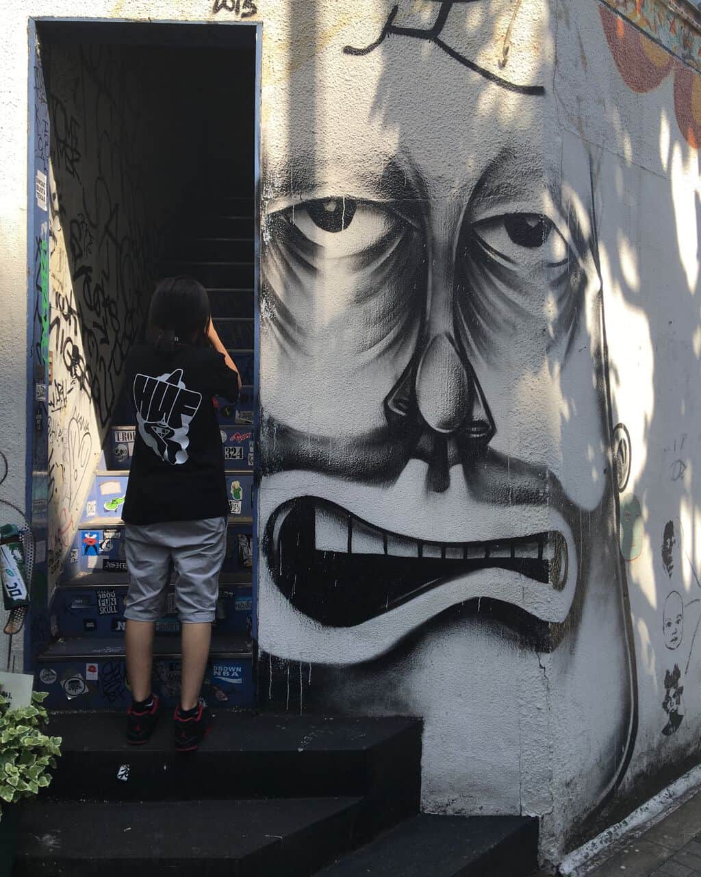 Untitled street art by JR in Tokyo