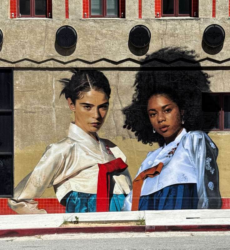 "Two Figures in Traditional Dress" by Royyal Dog in Los Angeles