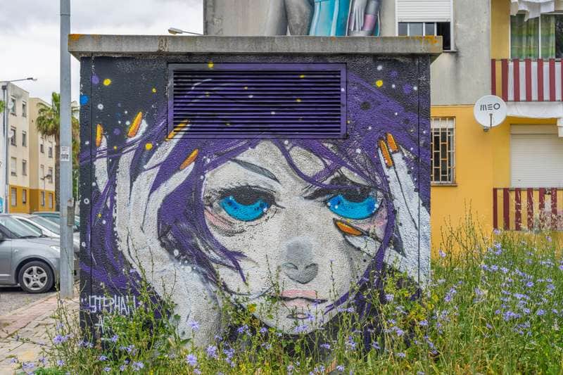 "Purple-Haired Girl with Cosmic Eyes" by stephan.arte in Lisbon