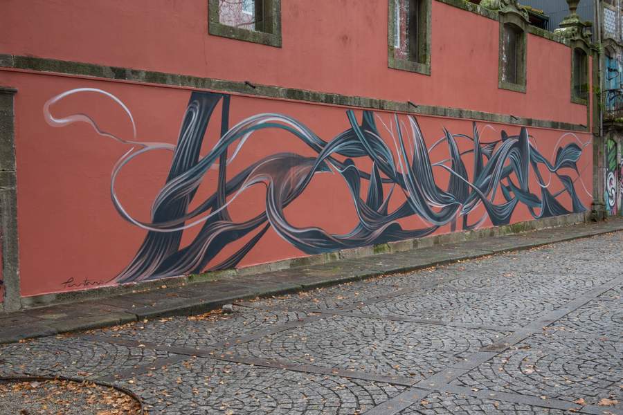 "Flowing Abstract Organic Forms" by Pantonio in Baixa Do Porto, Porto