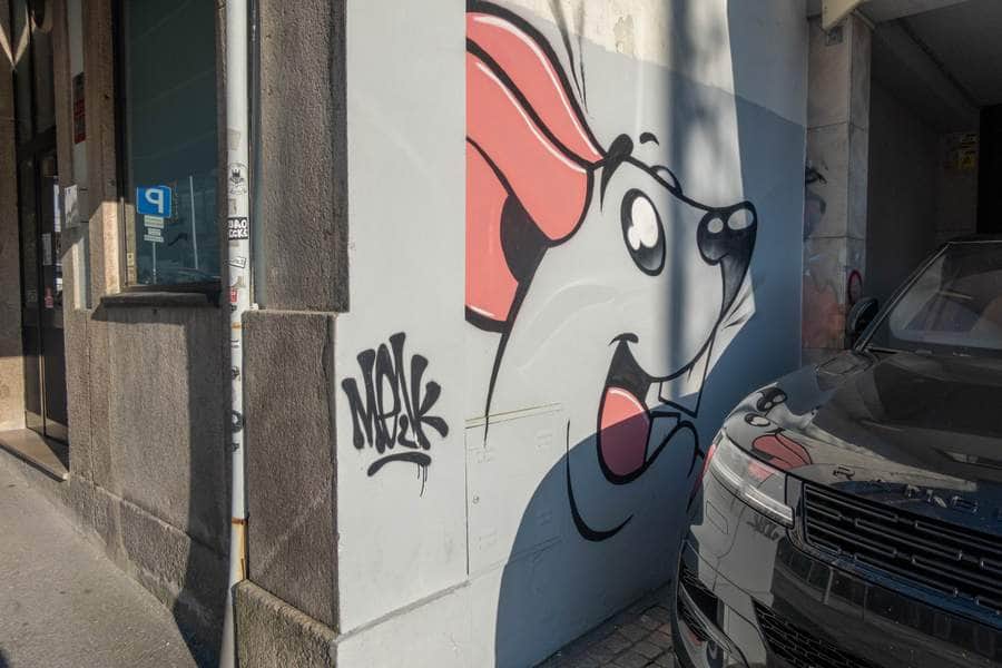 "Cartoon Character Portrait Mural" by Mesk in Porto