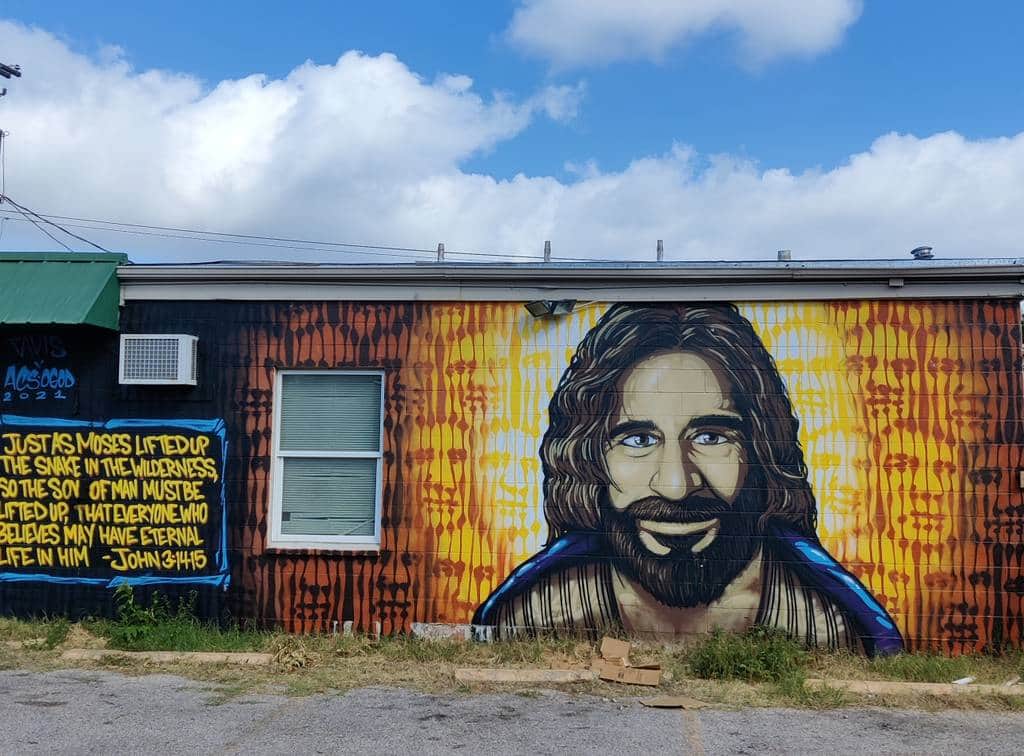 "Jesus Christ Portrait with Scripture" by Bill Tavis in Austin
