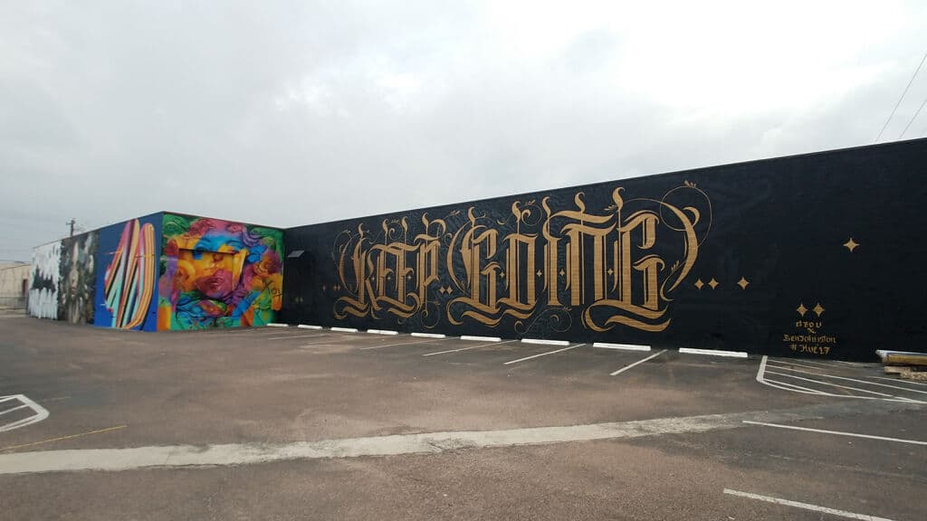 "HUE Mural Festival 2017 - St Arnolds Brewery" by Various Artists in Fifth Ward, Houston