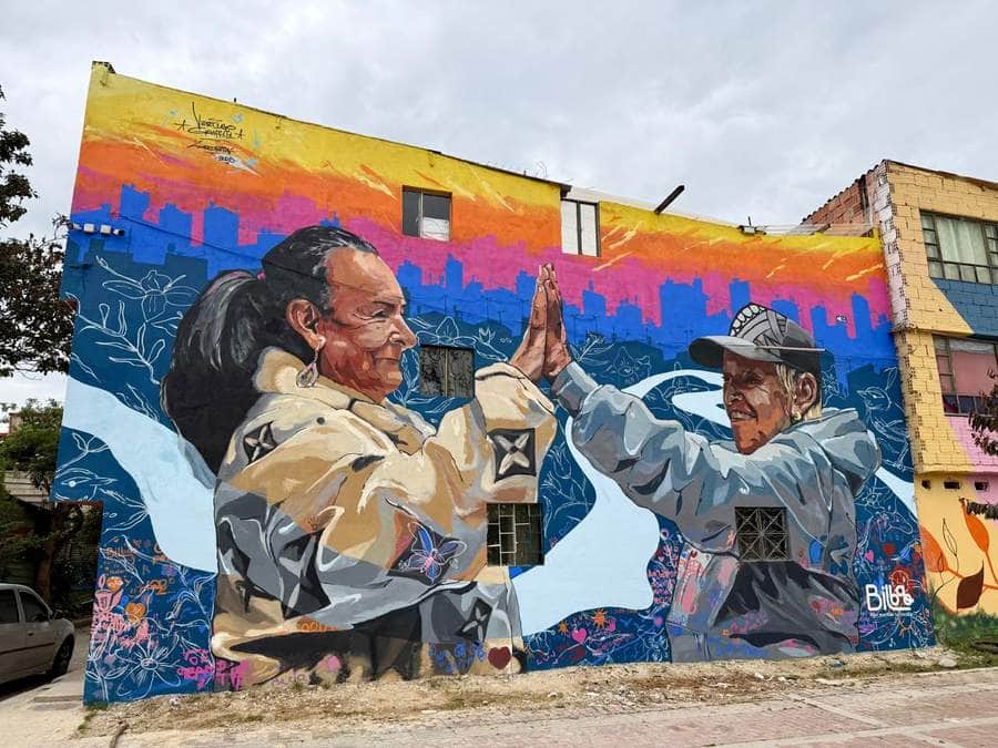 "Reflections from the Neighborhood" by Vertigo graffiti in Bogota