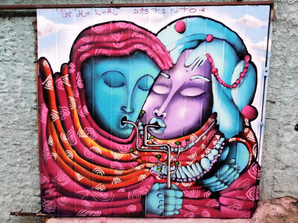 "Food for Thought" by UnKolorDistinto in Cerro Alegre, Valparaiso