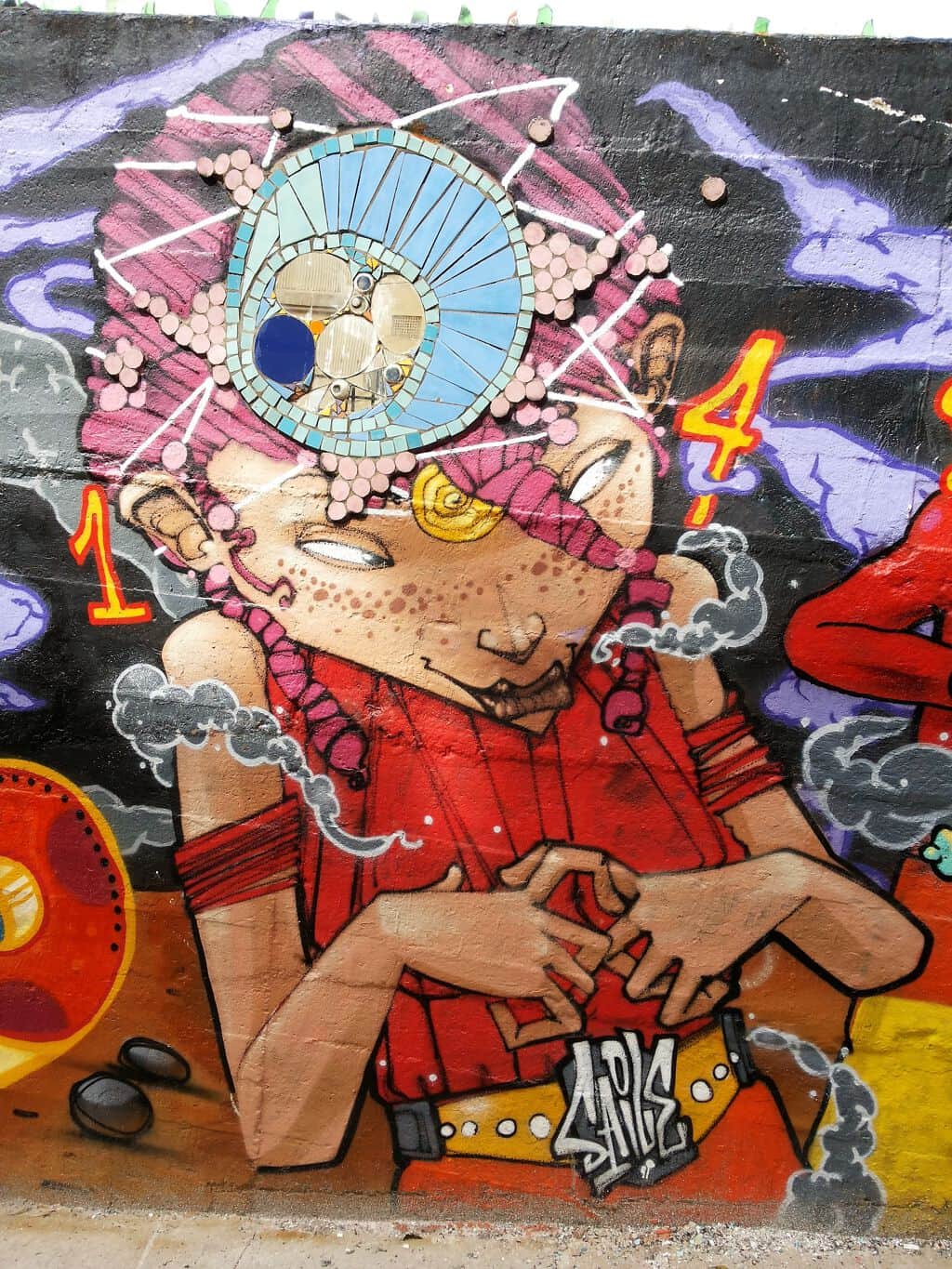 "Cosmic Dancer with Mechanical Eye" by Saile in Valparaiso
