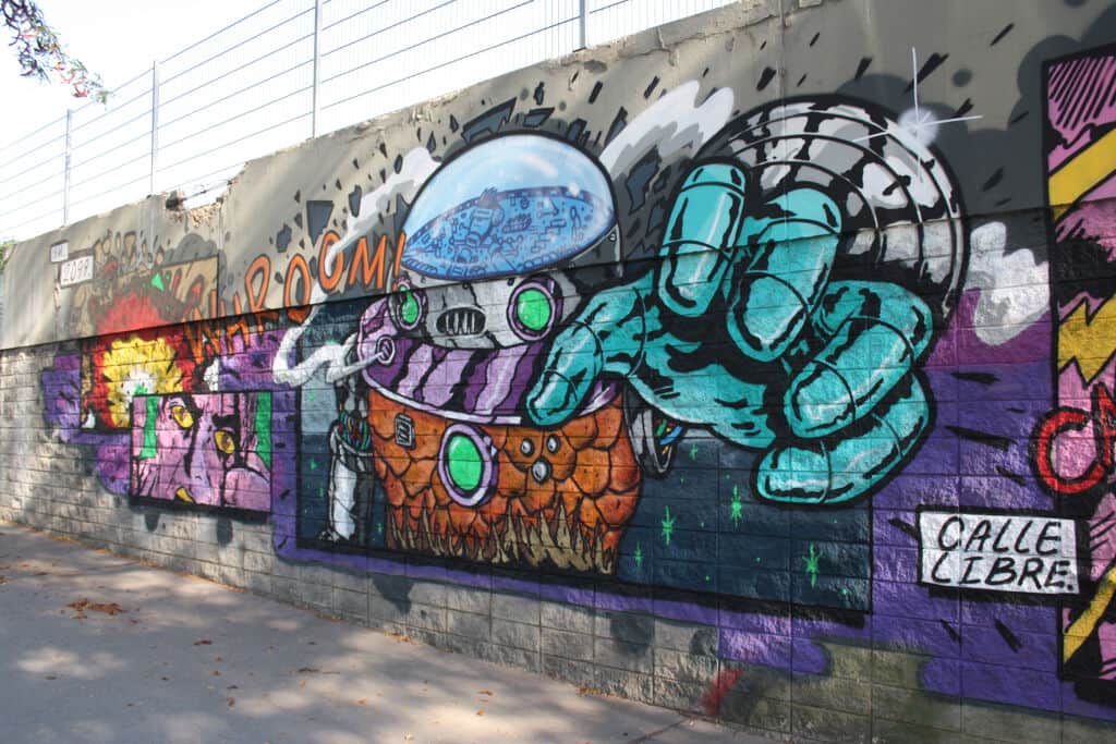 "Colorful Robot Character Mural" by Deadbeathero in Vienna