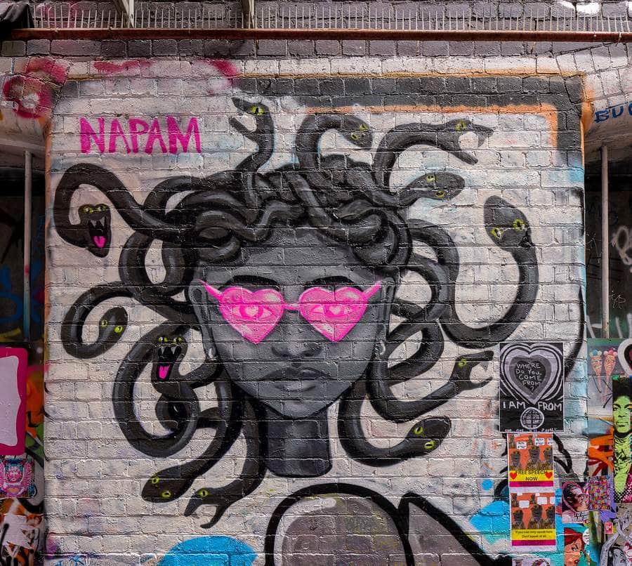 "Medusa with Heart-Shaped Sunglasses" by Napam in Melbourne