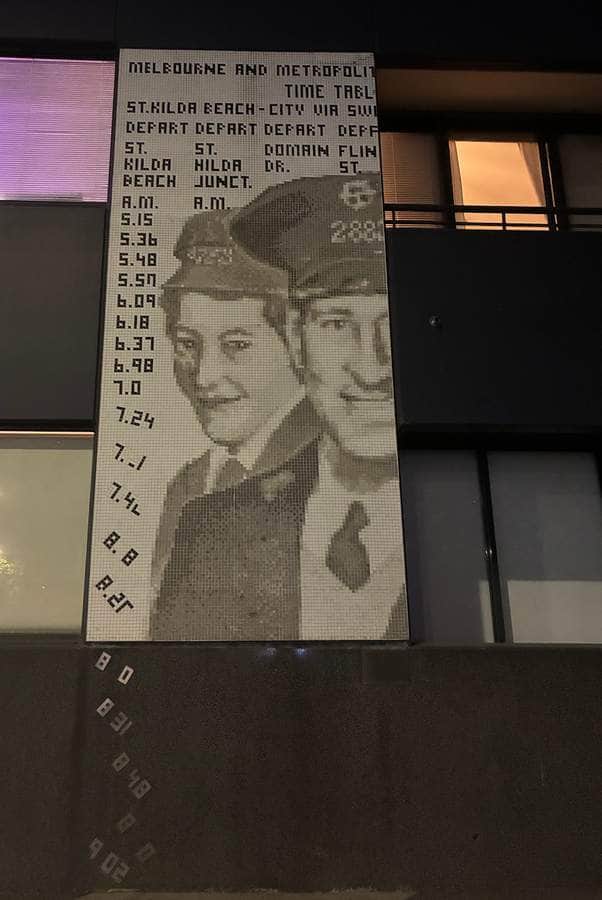 "Fallen Timetable" by Melbourne Mural Studio in Melbourne
