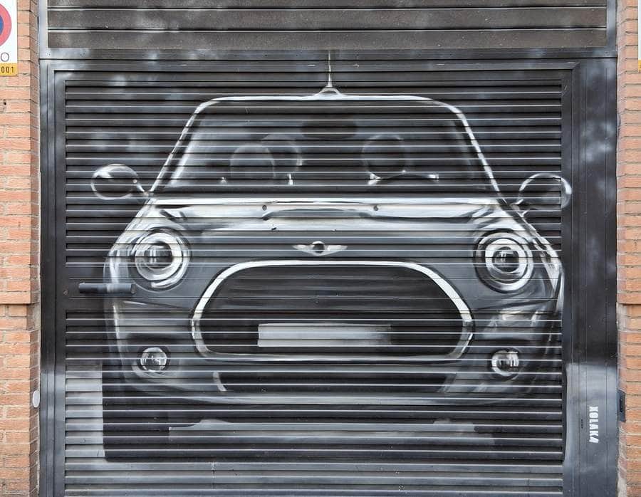 "Classic Mini Cooper Front View" by Xolaka in Valencia