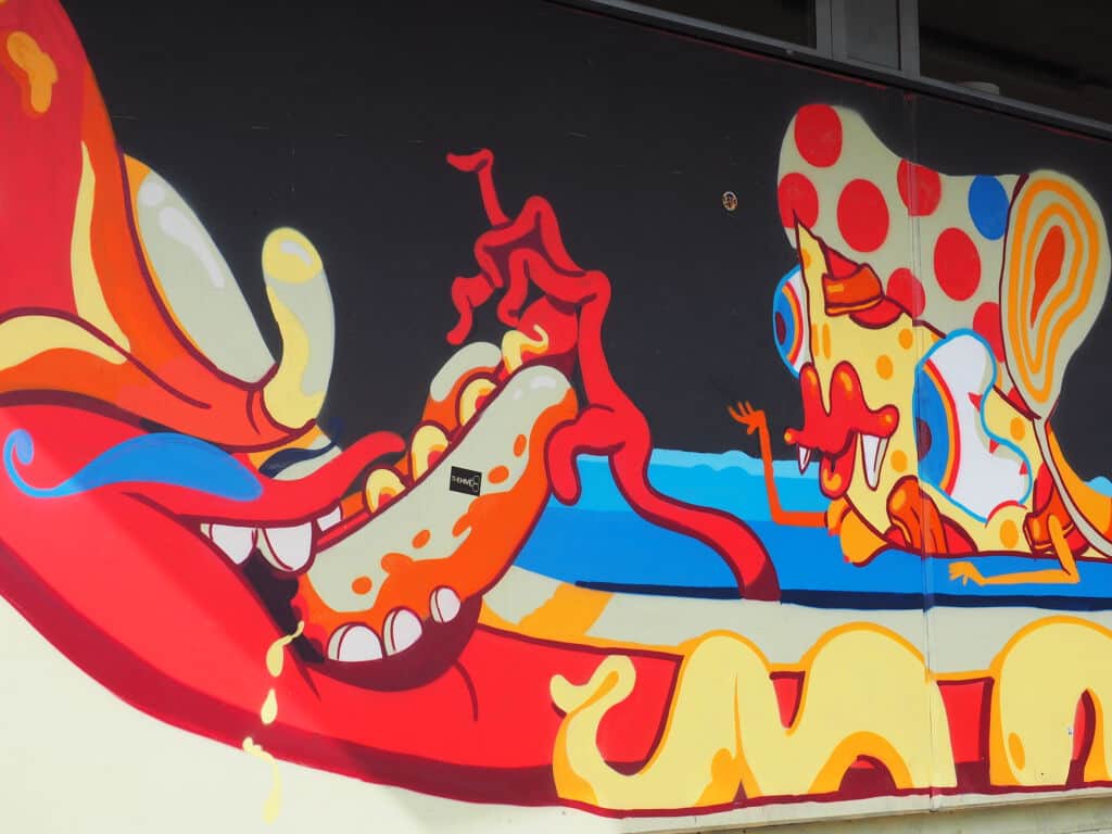 "Vibrant Cartoon Creatures in Motion" by The Yok in Vienna