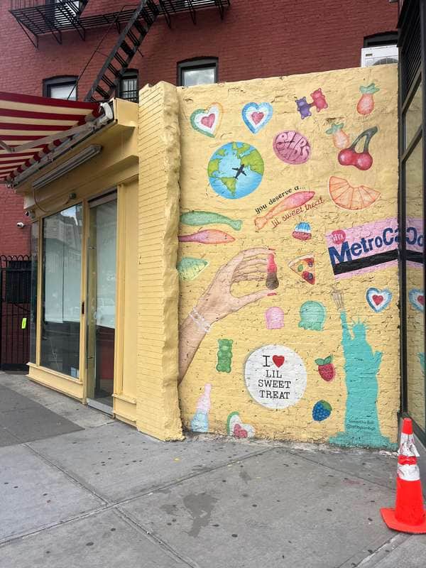 "Whimsical Sweet Treats Mural" by Samantha Ball in New York