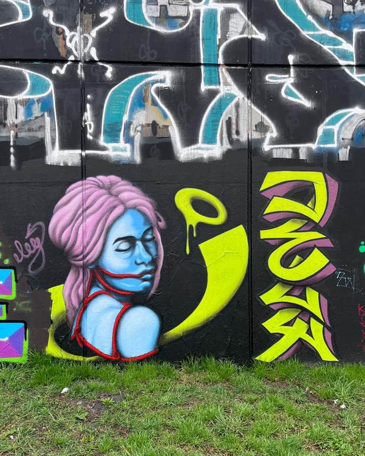 "Portrait with Neon Typography" by JELY in Prague