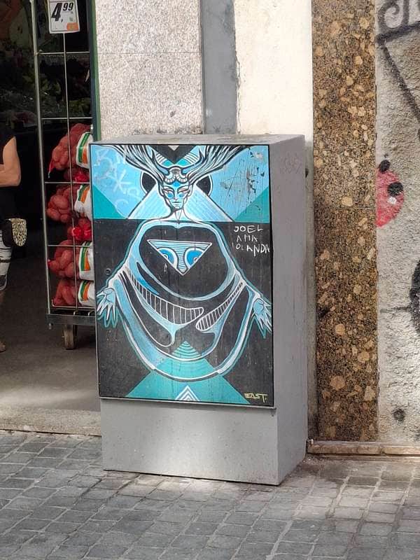 "Cosmic Demon Face Street Art" in Porto