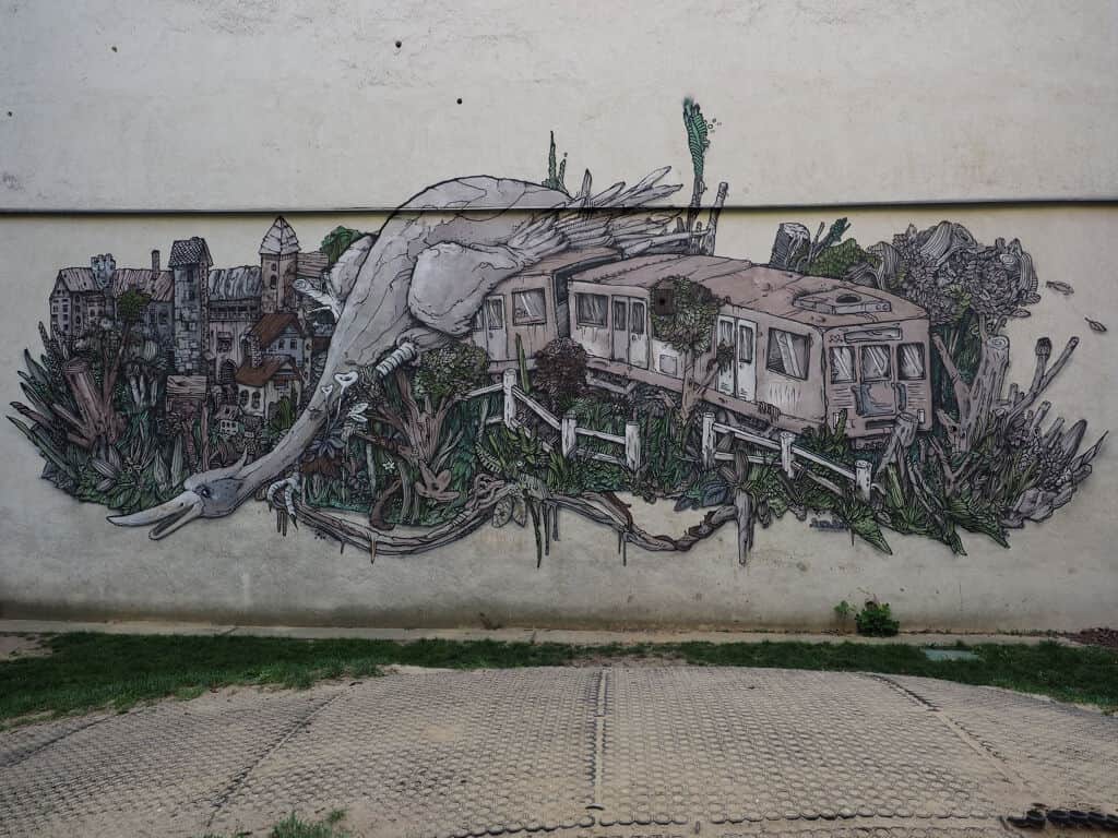 "Urban Nature: Elephant and Abandoned Train" by skirl in Vienna