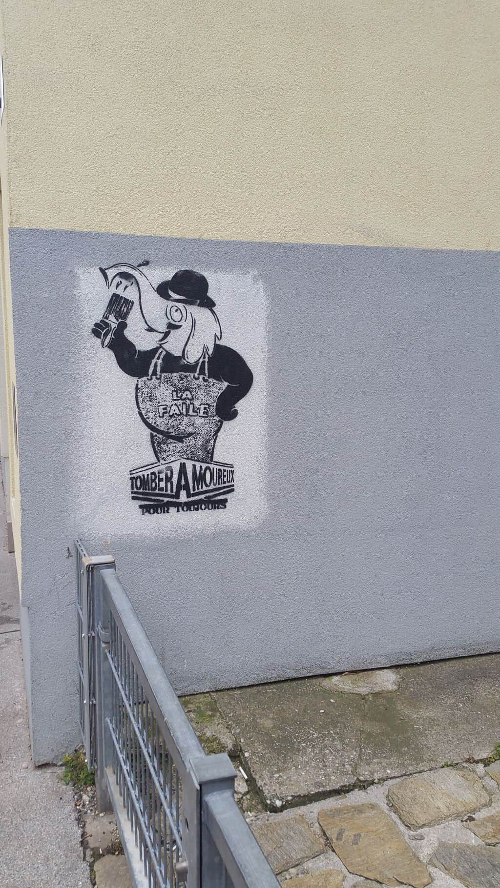 "Cartoon Figure with Megaphone" by Faile in Vienna