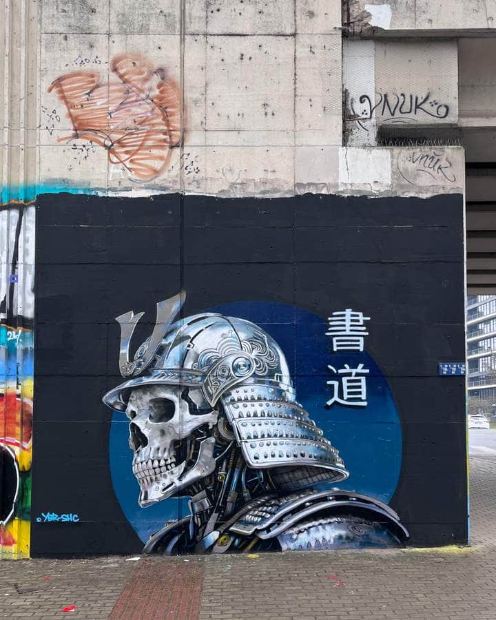 "Samurai Skull with Kanji Characters" by Ybr_shc in Prague