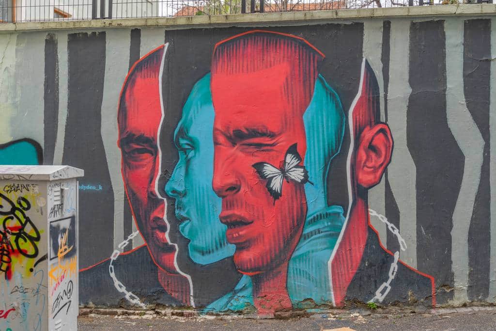 "Fragmented Faces with Butterfly" by Denis Dendy in Istanbul