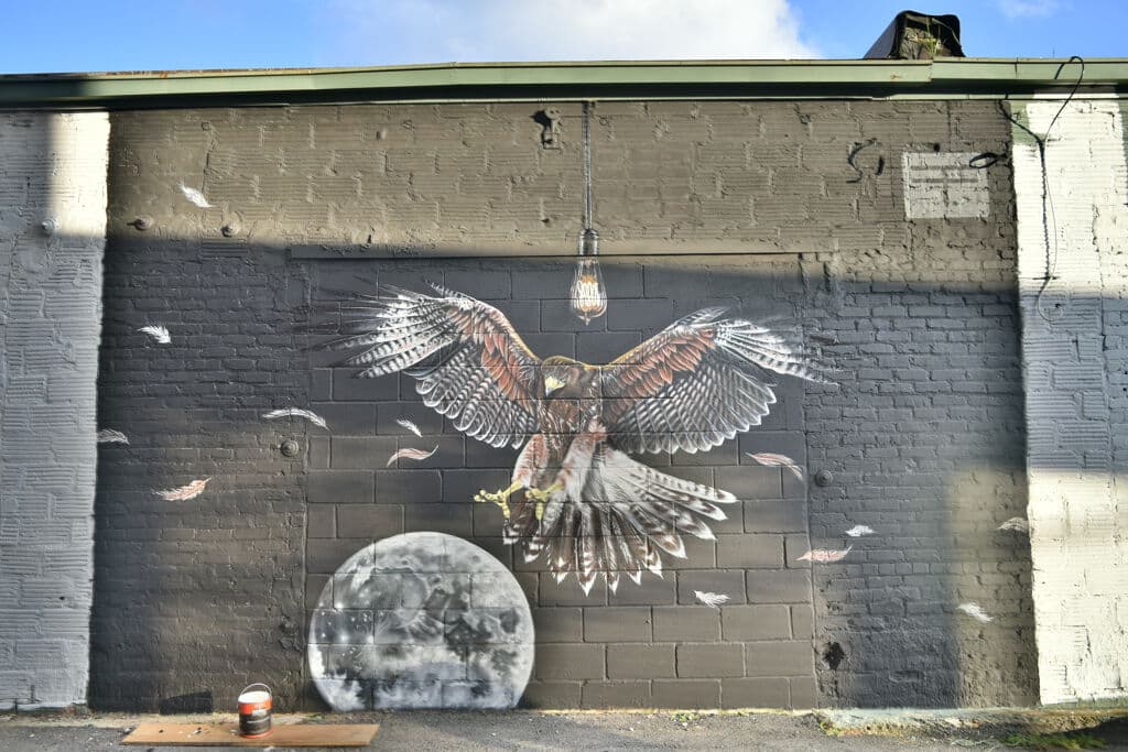 "Eagle in Flight Above Moon" by Thomas Turner in Old Fourth Ward, Atlanta