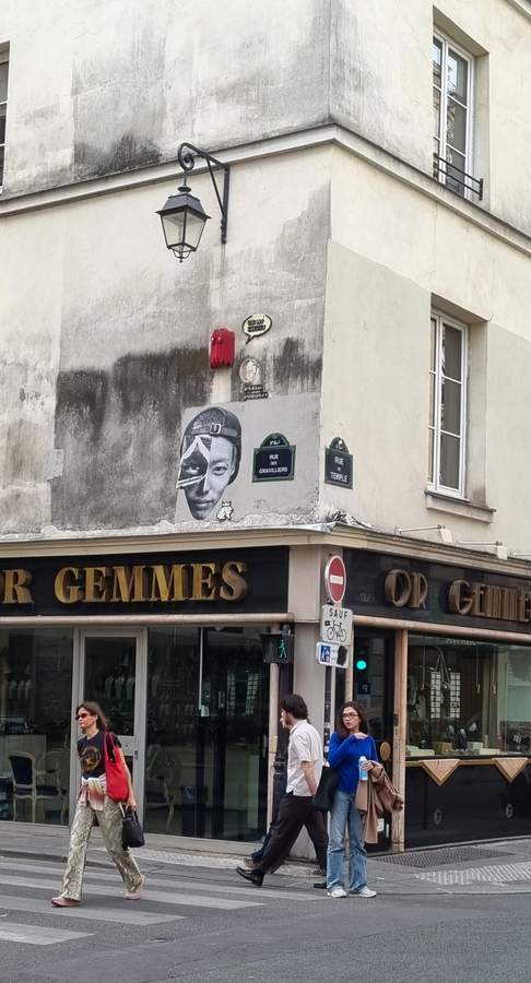 "Fragmented Face on Parisian Corner" by Universal Humanity in Paris 3e Arrondissement, Paris