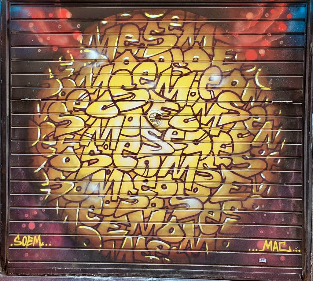 "Golden Wildstyle Abstract Composition" by Soem Mac in Barcelona