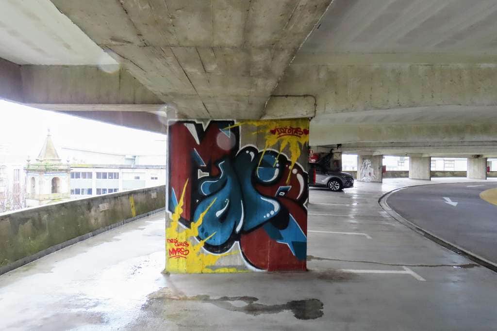 "Blue Octopus in Parking Garage" in Porto